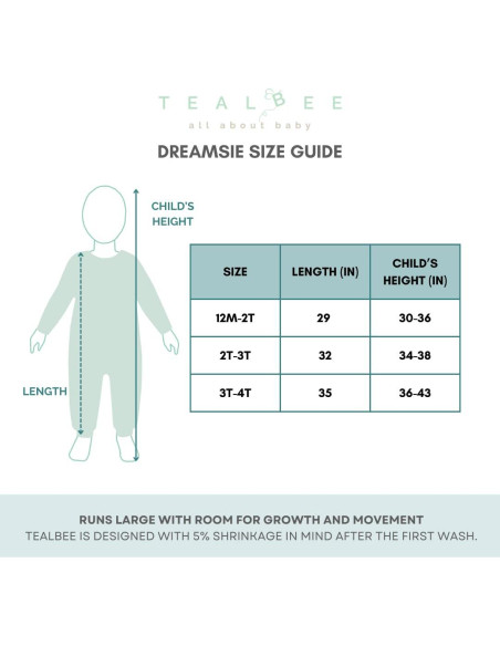 Saco de Sueño Tealbee Dreamsie 12M-2T - 0.8 TOG Transpirable Saco de Sueño Tealbee Dreamsie 12M-2T - 0.8 TOG Transpirable