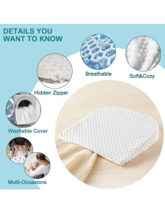 Almohada en Cuña Ergonómica para Recién Nacidos Genérico 38x32cm 2