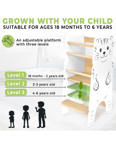 Escalera Montessori SHANDRA Ajustable para Niños 18 meses a 6 años