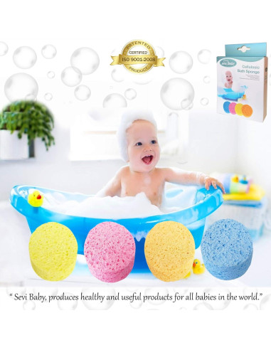 Esponja de Baño Natural Sevi Baby para Bebés - Biodegradable y Suave