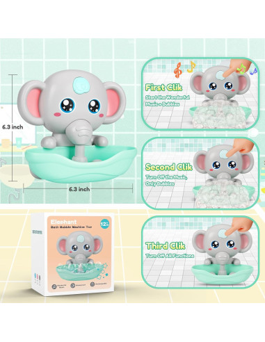 Juguete de baño Tohibee Elefante Musical con Burbujas