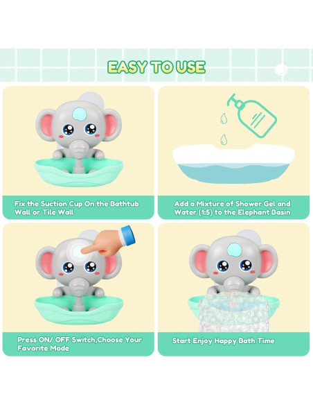 Juguete de baño Tohibee Elefante Musical con Burbujas Juguete de baño Tohibee Elefante Musical con Burbujas