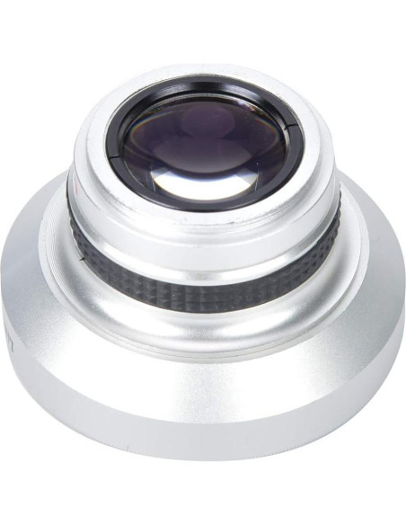 Lente Super Ojo de Pez 0.25X 37mm Aleación Aluminio Plateado Lente Super Ojo de Pez 0.25X 37mm Aleación Aluminio Plateado