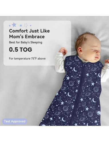 Saco de Sueño para Bebés Unnivoll 6-12 Meses 100% Algodón 3 Pzs