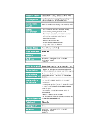 Gafas de lectura 1.75 Brillante Negro 2SeeLife Ojo de Gato