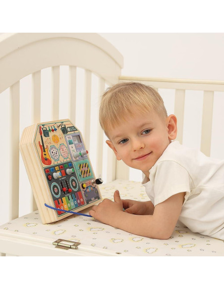Tablero Ocupado Musical de Madera JAUNTY para Niños 3-5 Años Tablero Ocupado Musical de Madera JAUNTY para Niños 3-5 Años