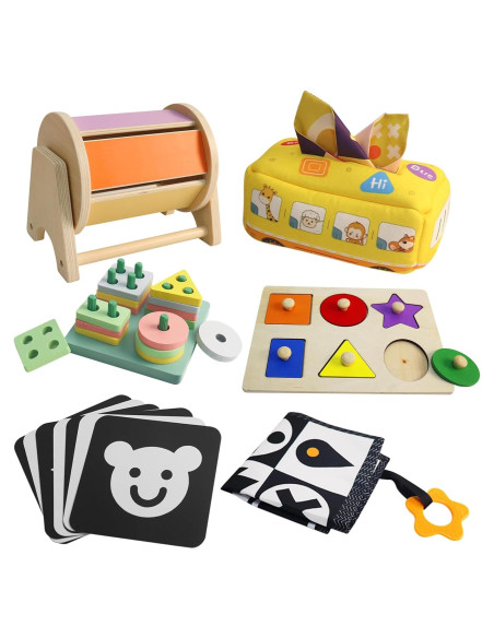 Juguetes Montessori VIESMUMU 6 en 1 para Bebés 6-12 Meses Juguetes Montessori VIESMUMU 6 en 1 para Bebés 6-12 Meses