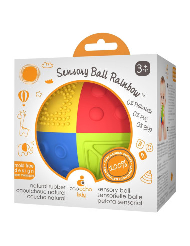 Bola Sensorial de Caucho Natural caaocho Arcoíris 7.62 cm
