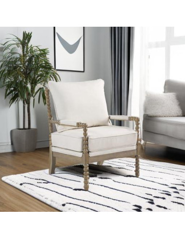 Silla de Acento OSP Home Furnishings Fletcher Spindle Lino