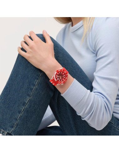 Reloj Casual Unisex Swatch Bio-sourced 44mm Rojo