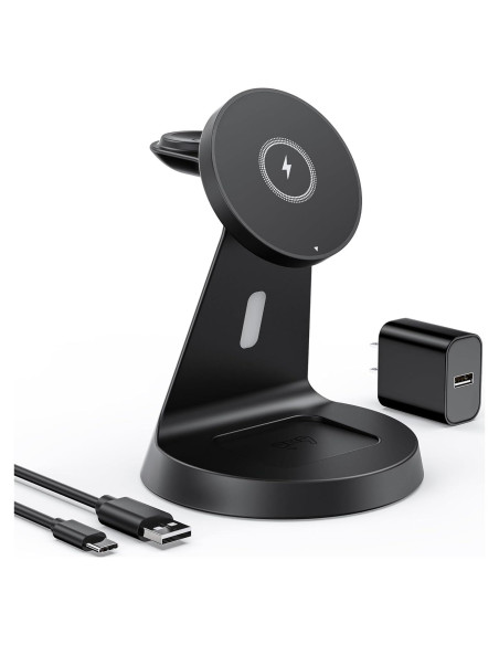 Estación de Carga 3 en 1 Indigotech para iPhone, Apple Watch y AirPods Estación de Carga 3 en 1 Indigotech para iPhone, Apple Watch y AirPods