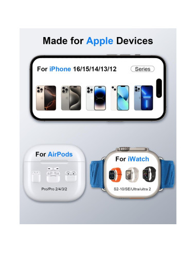 Estación de Carga 3 en 1 Indigotech para iPhone, Apple Watch y AirPods