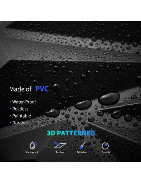 Paneles de Pared 3D Art3dwallpanels 33 Paquete Negro 30.48cm Paneles de Pared 3D Art3dwallpanels 33 Paquete Negro 30.48cm