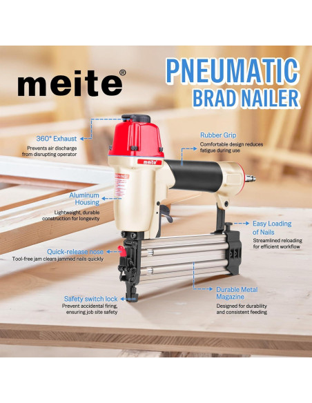 Clavadora Neumática Meite F50C 18 Calibres 5/8" a 2" Clavadora Neumática Meite F50C 18 Calibres 5/8" a 2"