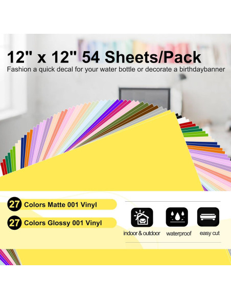 Paquete de Vinilo Adhesivo TECKWRAP 54 Hojas 30.48x30.48 cm Paquete de Vinilo Adhesivo TECKWRAP 54 Hojas 30.48x30.48 cm