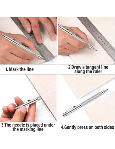 Scriber de Carburo de Tungsteno HOYDATE - 2 Piezas con 10 Puntas