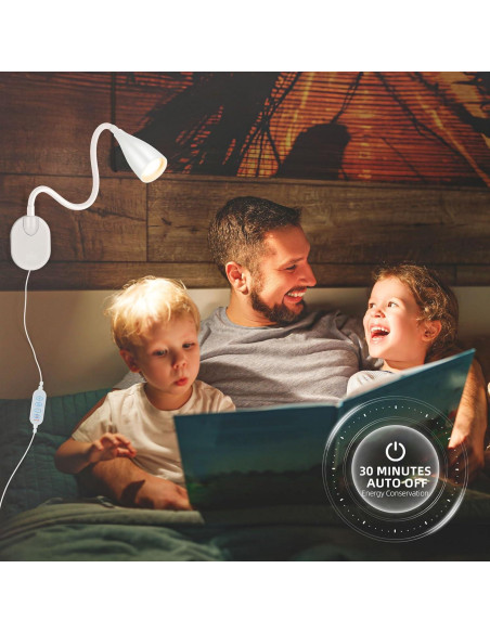 Luz de lectura LED de pared LiFMIRA, regulable 10 niveles, USB Luz de lectura LED de pared LiFMIRA, regulable 10 niveles, USB