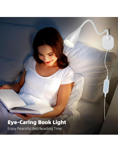 Luz de lectura LED de pared LiFMIRA, regulable 10 niveles, USB