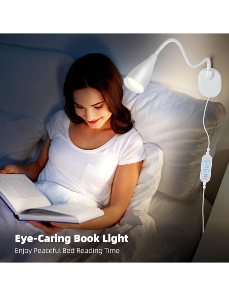 Luz de lectura LED de pared LiFMIRA, regulable 10 niveles, USB Luz de lectura LED de pared LiFMIRA, regulable 10 niveles, USB