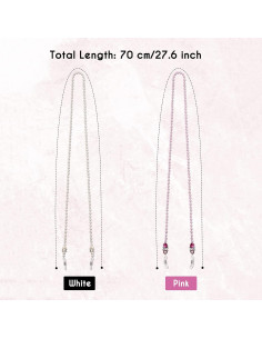 Cadena para Gafas TXIN con Perlas 65cm Rosa para Mujeres 2