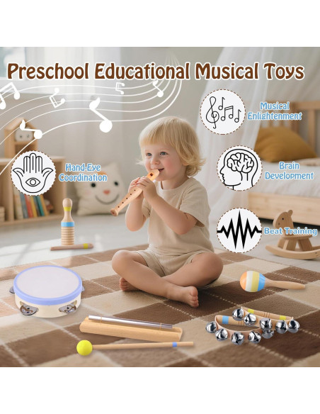 Set de Instrumentos Musicales Montessori Innowis para Bebés Set de Instrumentos Musicales Montessori Innowis para Bebés