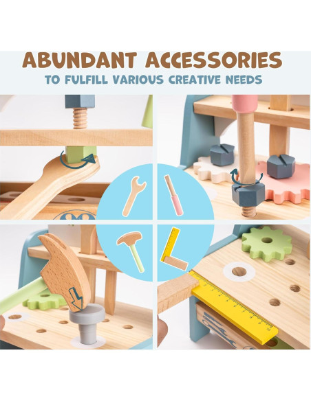 Juego de Herramientas de Madera ROBUD para Niños 3 Años Juego de Herramientas de Madera ROBUD para Niños 3 Años