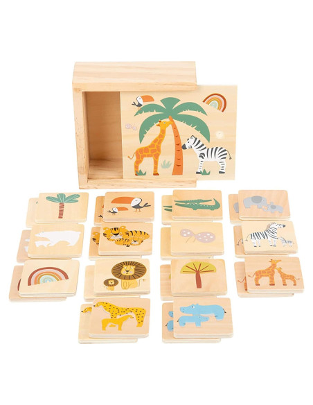 Juego de Memoria de Madera Safari Small Foot 14 Piezas Juego de Memoria de Madera Safari Small Foot 14 Piezas