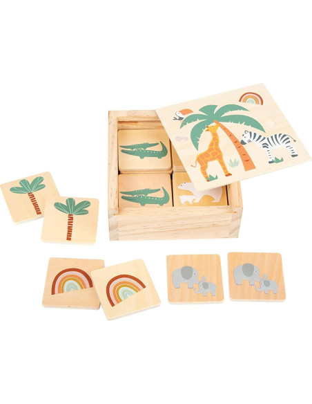 Juego de Memoria de Madera Safari Small Foot 14 Piezas Juego de Memoria de Madera Safari Small Foot 14 Piezas