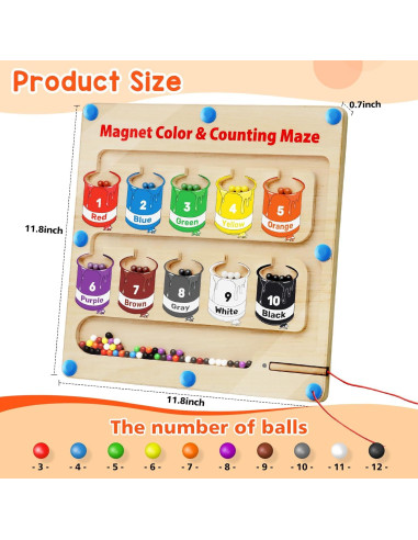 Rompecabezas Magnético Montessori Letapapa 30x30 cm para Niños 3-5 Años