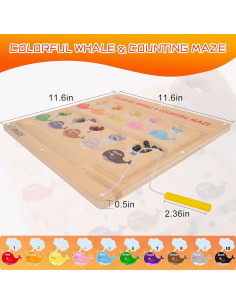 Laberinto Magnético de Colores y Números VINJOE - Juguete Educativo para Niños 3-6 Años 2
