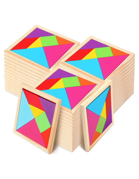 Rompecabezas Tangram de Madera Shappy 36 Piezas Educativo Rompecabezas Tangram de Madera Shappy 36 Piezas Educativo