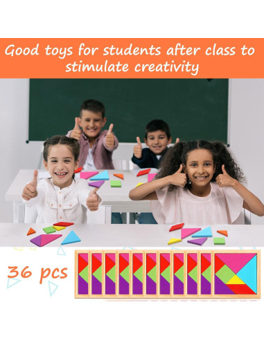 Rompecabezas Tangram de Madera Shappy 36 Piezas Educativo
