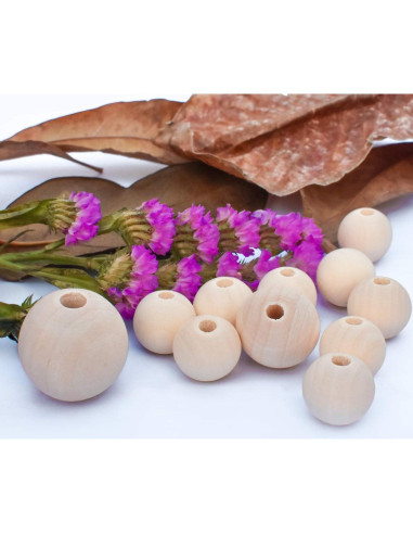 560 Perlas Redondas de Madera Natural FXSALE 12 mm para Manualidades