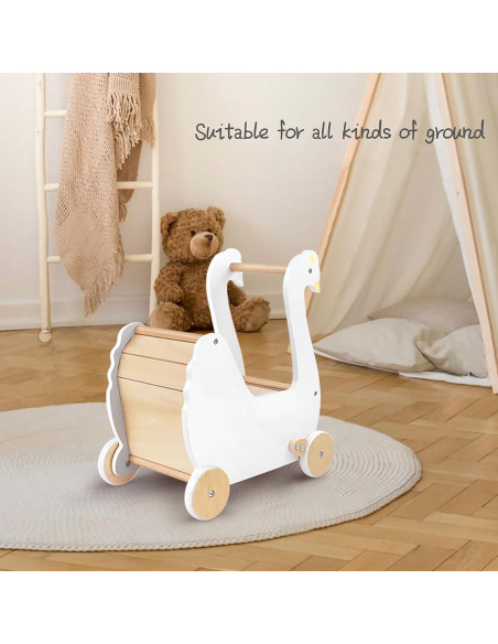 Carrito de Muñecas de Madera Pillowhale Cisne 2.25 kg Carrito de Muñecas de Madera Pillowhale Cisne 2.25 kg