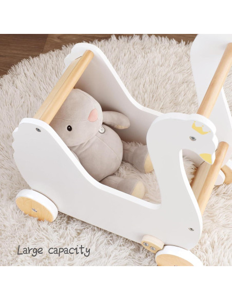 Carrito de Muñecas de Madera Pillowhale Cisne 2.25 kg Carrito de Muñecas de Madera Pillowhale Cisne 2.25 kg