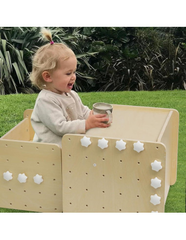 Juego de Mesa y Sillas Montessori WOOD CITY para Niños 1-3 Años