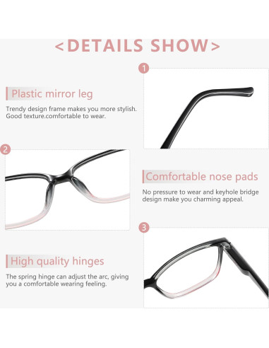 Gafas de Lectura Przene 4 Paquetes Anti Luz Azul 3.5x