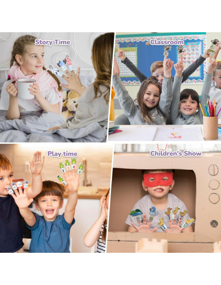 Títeres de Dedo CHEFAN 34 Pcs Animales de Fieltro para Niños Títeres de Dedo CHEFAN 34 Pcs Animales de Fieltro para Niños
