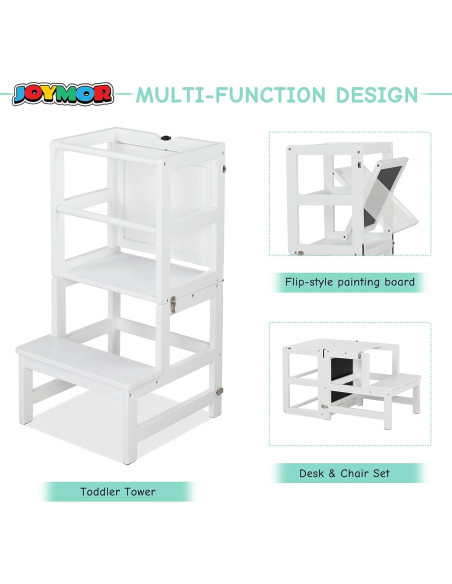 Torre de Cocina Multifuncional JOYMOR para Niños - Blanco Torre de Cocina Multifuncional JOYMOR para Niños - Blanco