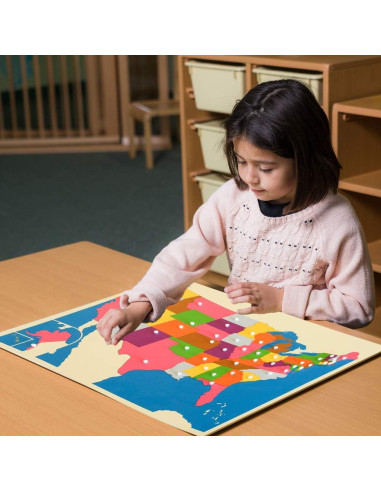 Rompecabezas Mapa de EE. UU. Montessori Outlet 57x45 cm