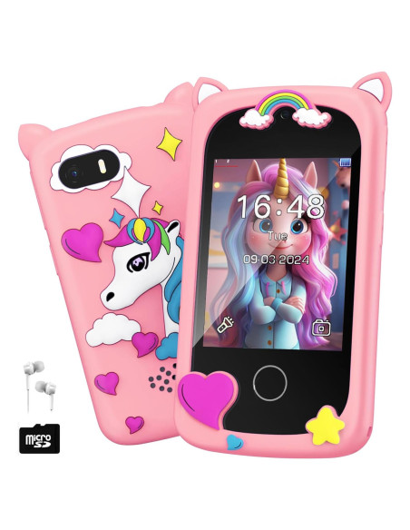 Teléfono Inteligente para Niños Rosa Q88 - Juguete Educativo Teléfono Inteligente para Niños Rosa Q88 - Juguete Educativo