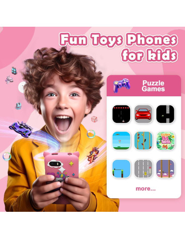 Teléfono Inteligente para Niños Rosa Q88 - Juguete Educativo