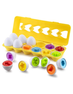 Set de 12 Huevos de Coincidencia de Formas y Colores Play Brainy - Juguete Educativo Montessori para Niños