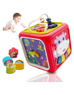 Cubos de Actividad 6 en 1 PDQROG para Bebés 18M+, Juguetes Montessori