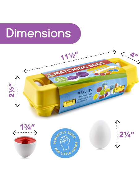 Set de 12 Huevos de Coincidencia de Formas y Colores Play Brainy - Juguete Educativo Montessori para Niños Set de 12 Huevos de Coincidencia de Formas y Colores Play Brainy - Juguete Educativo Montessori para Niños