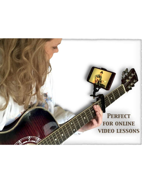 Capotraste inteligente para guitarra con soporte para smartphone Capotraste inteligente para guitarra con soporte para smartphone