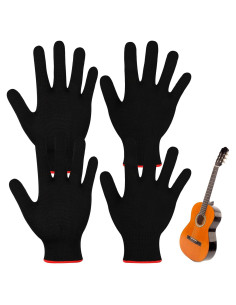 Guantes de Guitarra Jiuguva - 4 Paquetes, Negro, Mediano