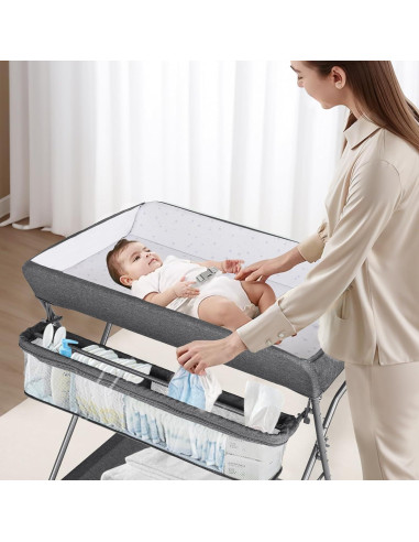 Mesa de Cambio de Bebé Plegable Maydolly con Ruedas y Organizador
