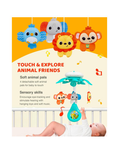 Móvil de Cuna KiddoLab 2025 con Proyector y Música Relajante