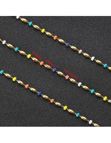 Cadena de Joyería de Acero Inoxidable Baño de Oro 4m UMAOKANG